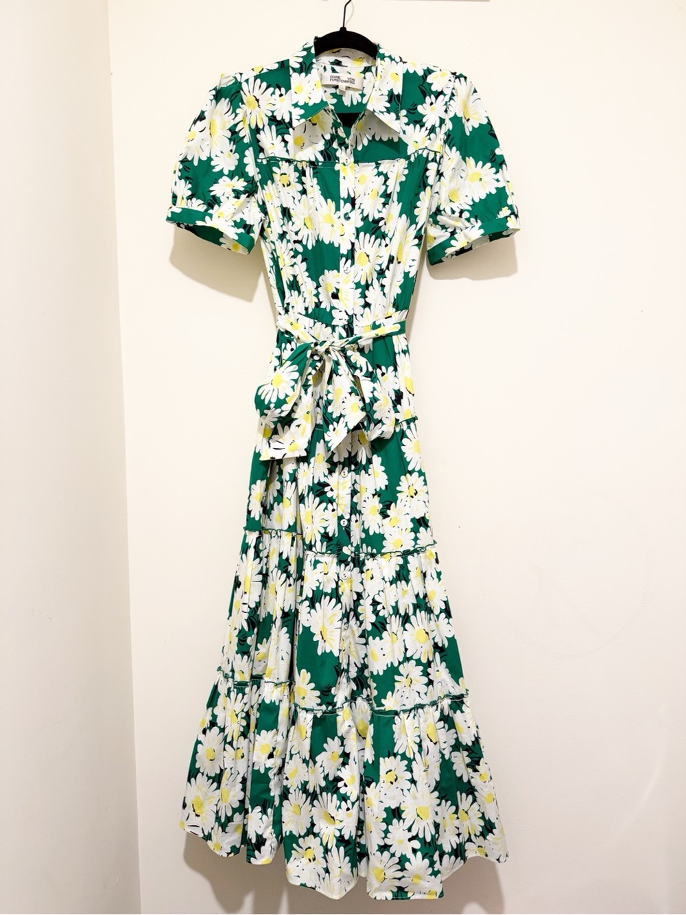 Diane Von Furstenberg Green Daisy-Print Maxi Dress